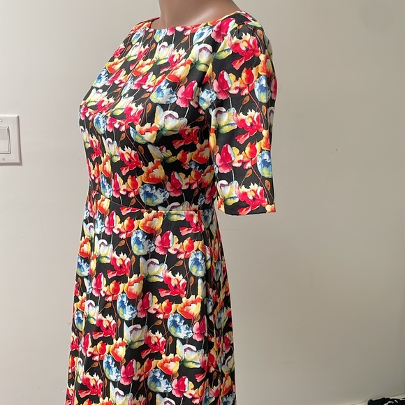 Amie Scott The Wicked Witch Dress Floral Shortsleeves Pocket Vintage Small S New - Picture 4 of 11